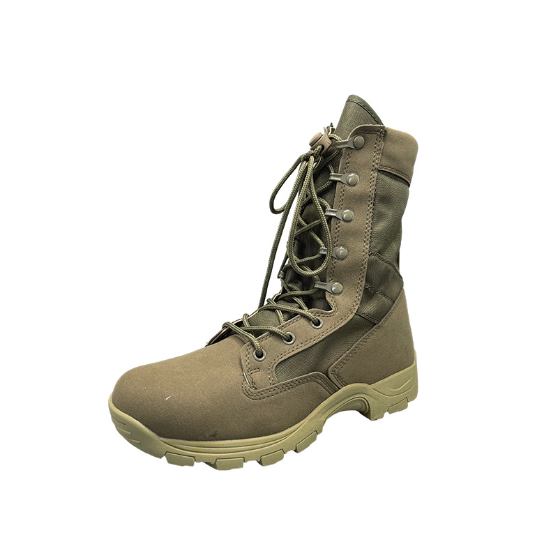 Montañismo al aire libre, entrenamiento de campo, botas militares de campo de batalla, nuevas herramientas de rescate de aventura impermeable de caña media y alta, botas tácticas del desierto al por mayor
