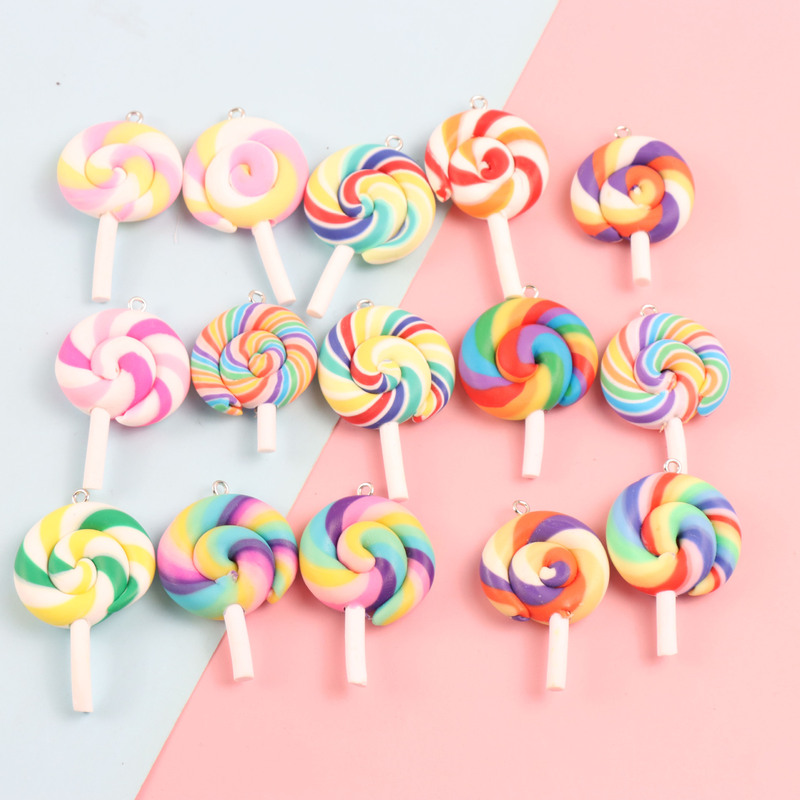 Soft Rubber Lollipop with Horn Nail Keychain Pendant Bag Pendant DIY Creative Gift Micro Landscape Decoration