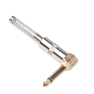 Zinc alloy 90 degree turn mono 6.35mm male electric guitar microphone wire welding DIY plug