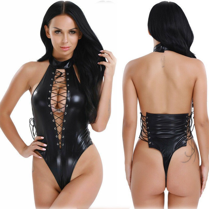 Lacquer Leather Bodysuit Image 6