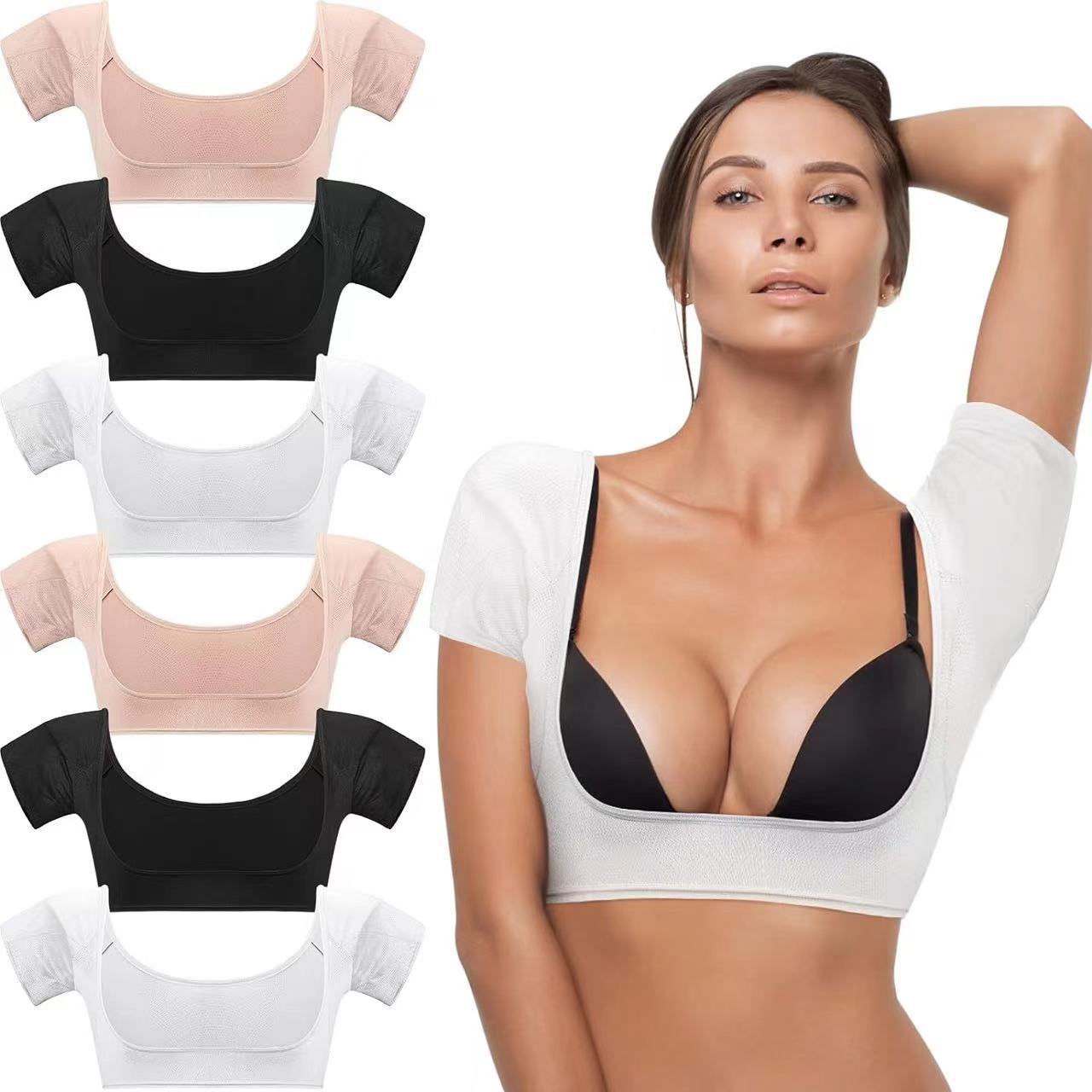 Quick-Drying Short-Sleeved Breathable Sweat-Absorbent Anti-Sweat Milk Silk and Mesh Ready-Made Cross-Border Armpit Sweat-Absorbent Pad Vest Mesh