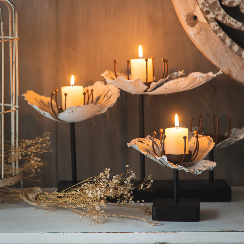 American Retro Candlestick Iron Art Old Jewelry B&B Hotel Living Room Decoration Wedding Photography Small Candle Props