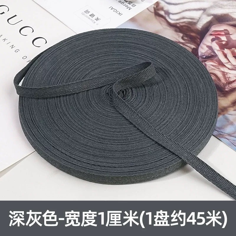 1cm de color algodón herringbone banda de borde de ropa textil casera banda de borde rodante banda de borde de cuello trasero chaqueta cuello prensado banda de borde