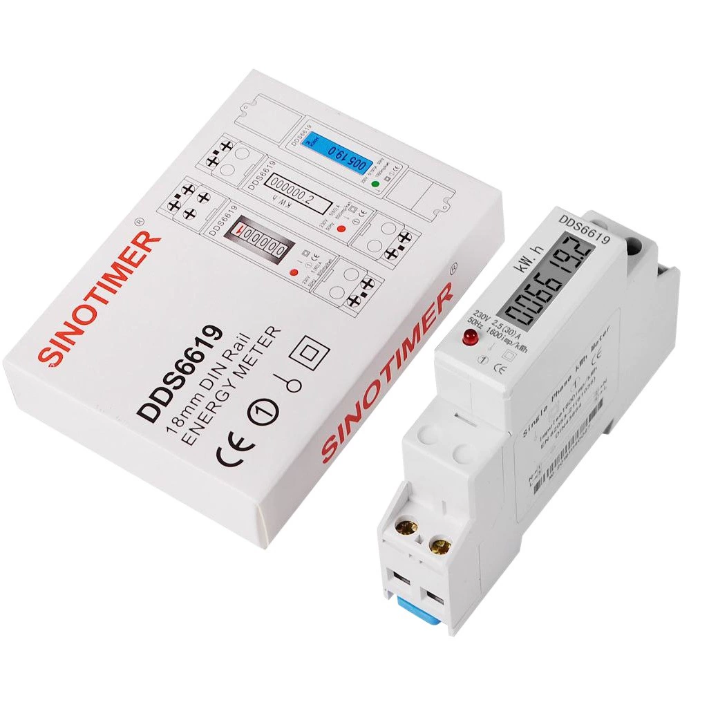 DDS6619-002 толковейший метр силы 30A 60A230V счетчика энергии 1P направляющего бруса LCD цифровой однофазный
