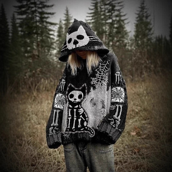 Amazon Cross-Border European and American Style Hooded Jacket Autumn and Winter New Halloween Series American-Style Printed Sweatshirt