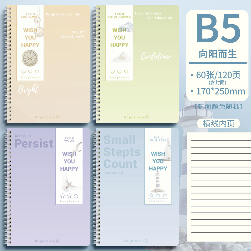 Meng Jin lindo cuaderno de notas bobina de flip side cuaderno grueso a5 cuaderno de notas de alto valor de la cara cuaderno de diario de estudiantes