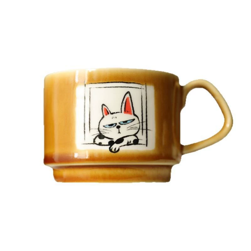 Картонный дизайн милой кофейной башни, котёнок