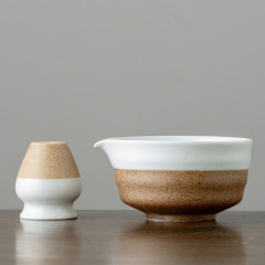粗陶抹茶ボウル手作りセラミック茶泡立て器スタンドミキサー茶こてレトロネジ形鷹のくちばし宋代茶道具