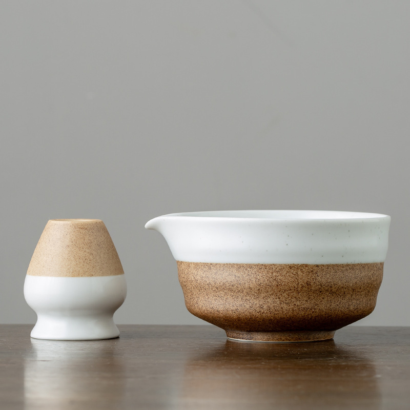 粗陶抹茶ボウル手作りセラミック茶泡立て器スタンドミキサー茶こてレトロネジ形鷹のくちばし宋代茶道具|undefined