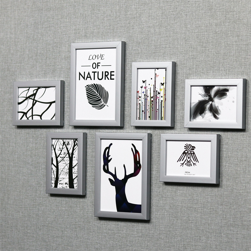 Pequeña pared Nórdico decorativo foto pared Punch-libre pared decorativo foto marco dormitorio colgante de pared marco de fotos ins marco de fotos