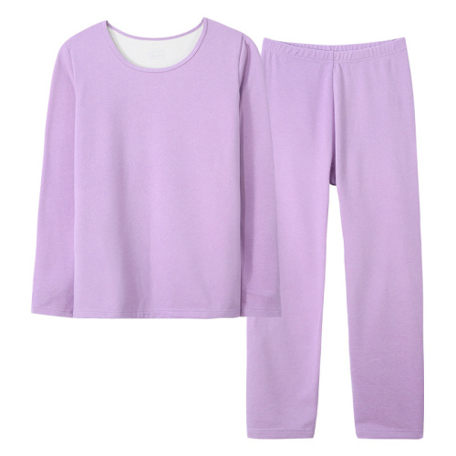 Autumn clothing set, fleece-lined thermal underwear, women's thickened and fleece-lined winter double-sided innerwear base layer