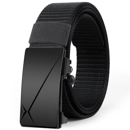 New canvas belt for men, all-match casual outdoor nylon pants belt for young and middle-aged people, simple automatic buckle belt for boys