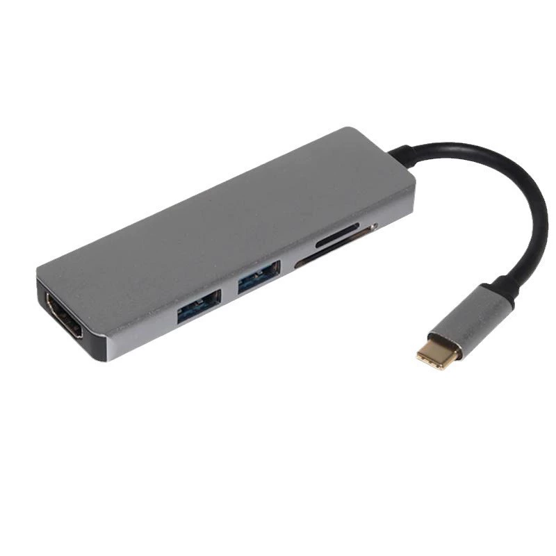 Док-станция 5-в-1 Type-C 3.1 USB3.0/2.0 SD/TF карта, ноутбук, 4K