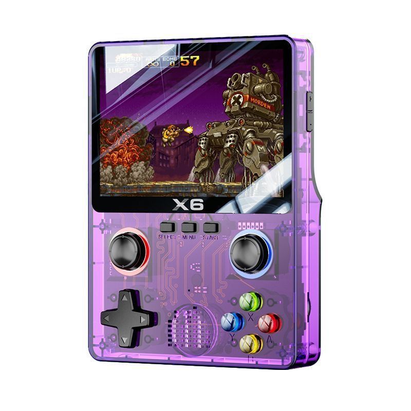 New Handheld Game Console Cyberpunk Style Transparent Game Console Nostalgic Charging Portable Large Screen Handheld Console