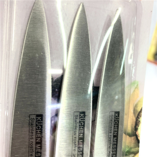 Stainless steel knife, fruit knife, pocket knife, kitchen dormitory, student household fruit knife, portable knife set, three-piece set