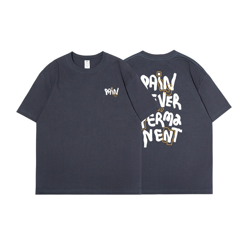 เสื้อยืดผ้าฝ้ายสองหน้า หน้าร้อน ยูนิเซ็กซ์ อ oversize แขนสั้น นุ่มสบาย