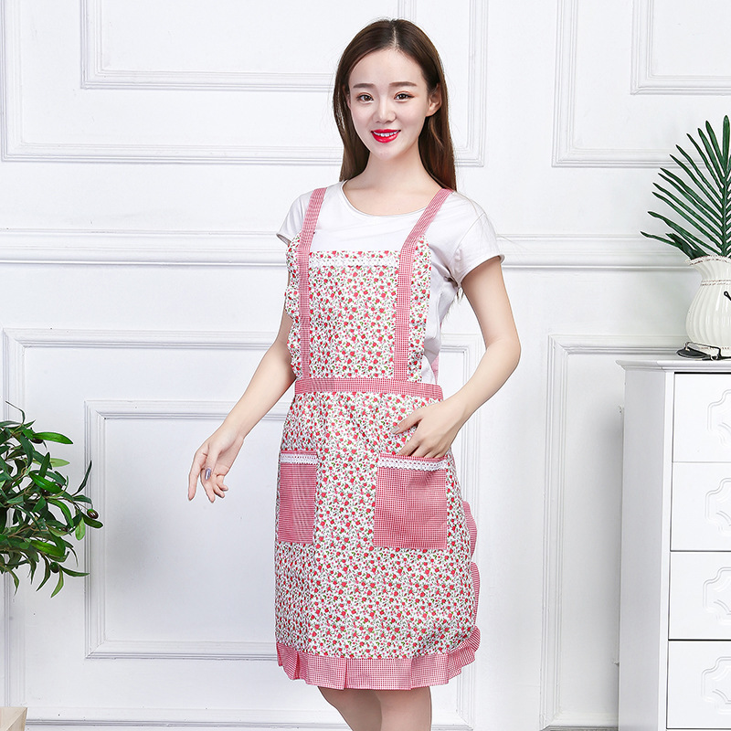 Manufacturer's New Style Apron for Princess Kitchen Use, Adult Double-Layer Anti-Stain Apron, Korean Style Double-Layer Workwear