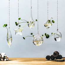 悬挂水培植物玻璃瓶绿植萝挂件创意摆件装饰器皿客厅壁挂上小花瓶
