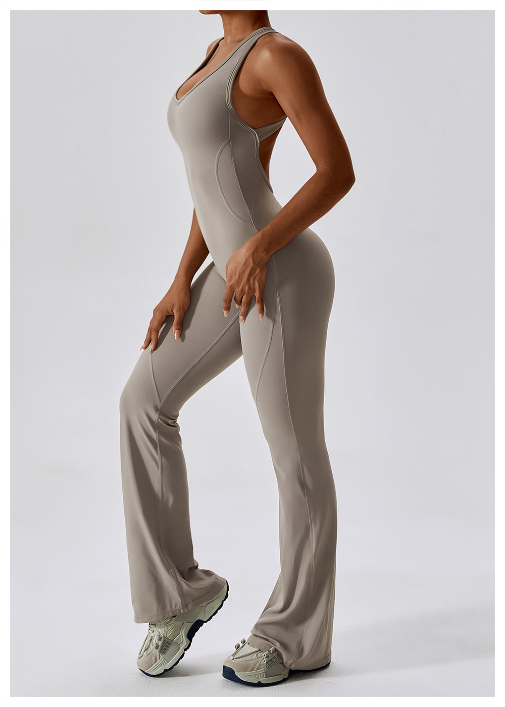 Simple Style Classic Style Solid Color Nylon U Neck Tracksuit Jumpsuits display picture 22