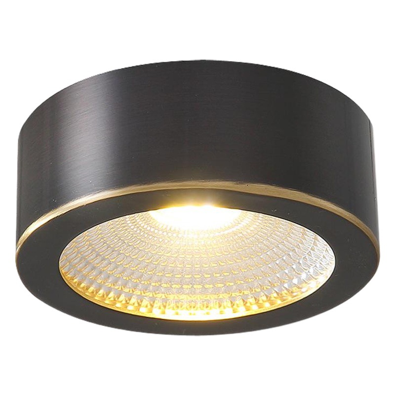 Todo-cobre superficie montada downlight Nordic LED ultra-Delgado agujero de techo de luz incrustado tienda de ropa pasillo techo Spotlight