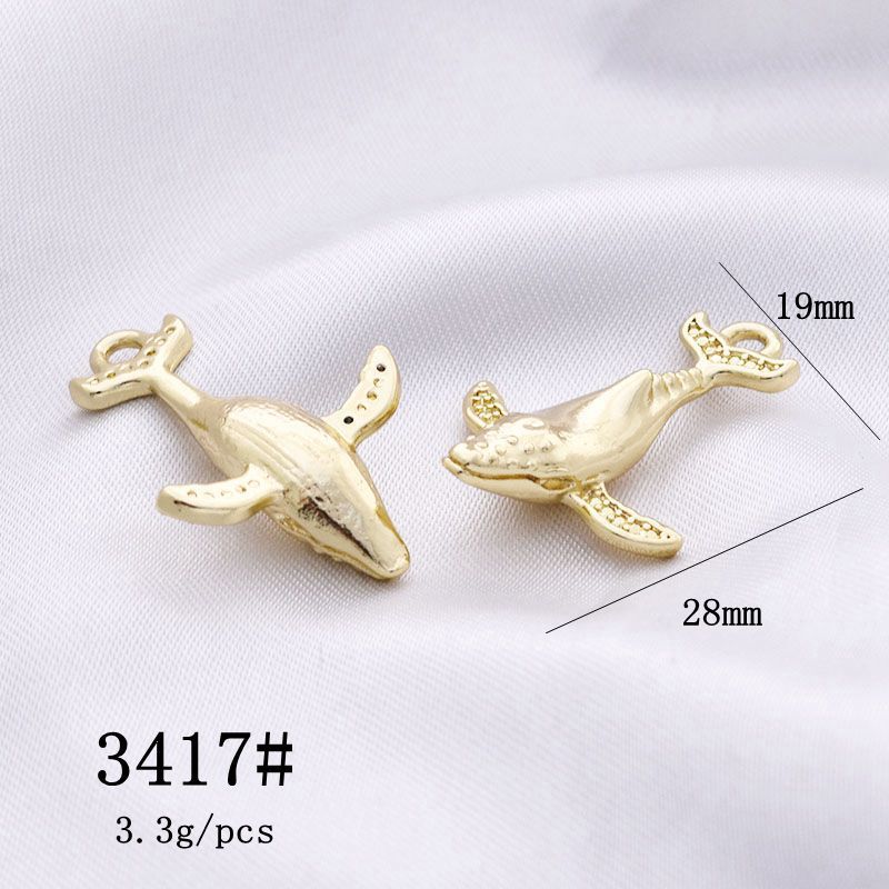 10 Pcs/package Simple Style Dolphin Whale Alloy Plating Pendant Jewelry Accessories display picture 9
