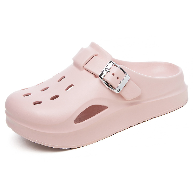 Pantuflas nuevas mujeres verano eva zapatos con agujeros para el cabello femenino moda exterior ropa plana comercio exterior ligero sandalias y pantuflas Baotou