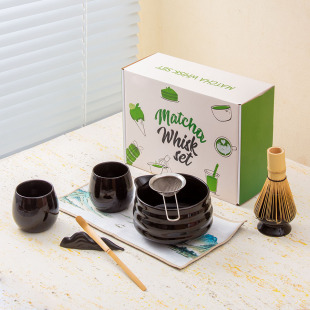 Creative ceramic tea point tools cross-border Japanese tea accessories pointed mouth matcha bowl tea suit custom logo