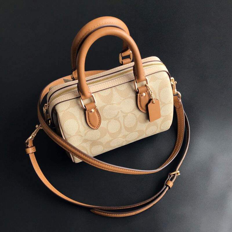 Cocoa New Rowan Mini Boston Pillow Bag Classic Printed Handbag Mini Cute Crossbody Bag for Women