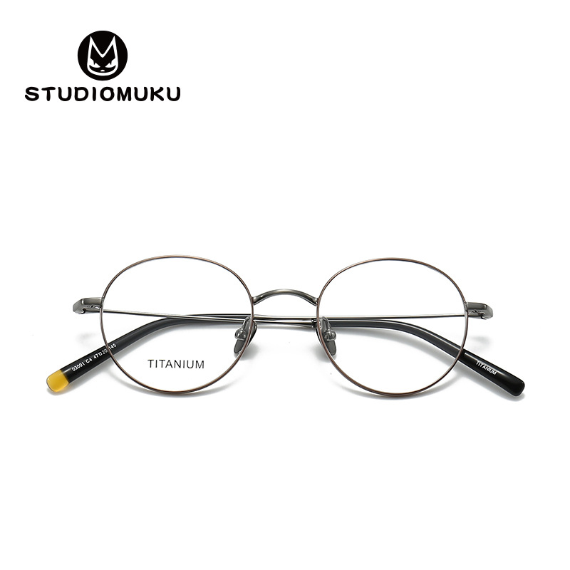 STUDIOMUKU gafas de madera fresca atmósfera exquisita marcos de gafas de marco redondo diseño único marco de gafas de galería
