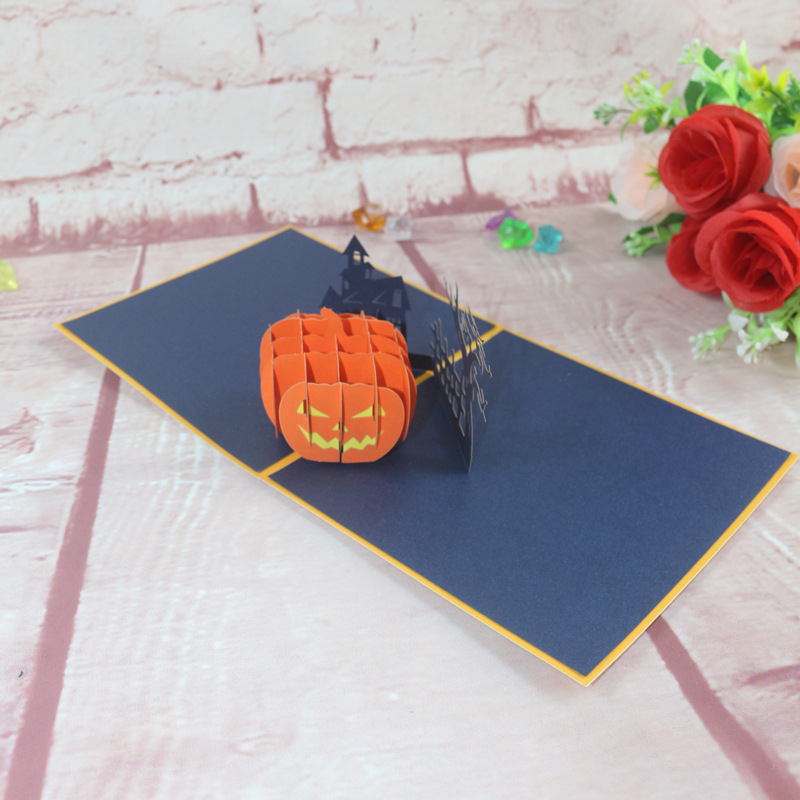 ハロウィンかぼちゃ3d立体グリーティングカードヨーロッパ式新年祝日祝福旅行記念置物プレゼントパンフレット|undefined