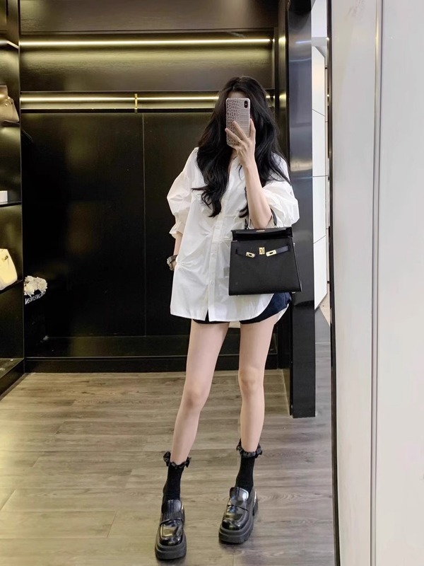 白色衬衫早秋新款女装小众设计感法式宽松休闲衬衣外套高档休闲装|undefined
