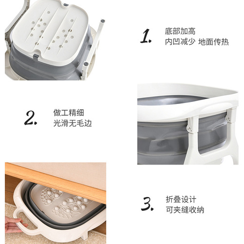 Japanese folding foot bath plastic foot bath retractable travel portable home foot bath massage foot bath artifact