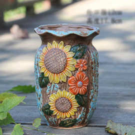 多肉盆陶瓷景德镇手绘花盆大口径老桩带脚透气延禧绿植组厂家直销