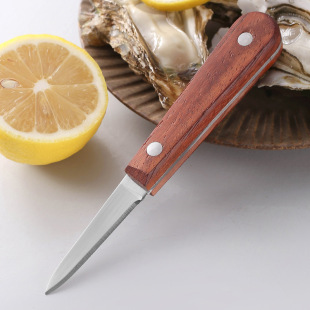 Wooden Handle Oyster Knife Stainless Steel Shell Knife Oyster Knife Oyster Knife