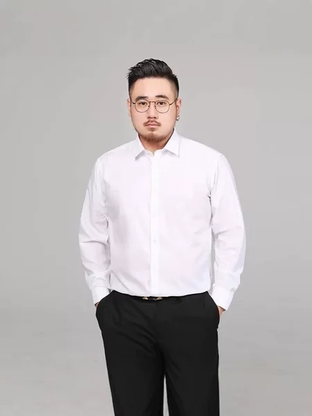 Men's Shirts, Plus-Size Long-Sleeved Men's Business Formal Shirts, Loose-Fitting, No-Iron Work Shirts for Fat Men