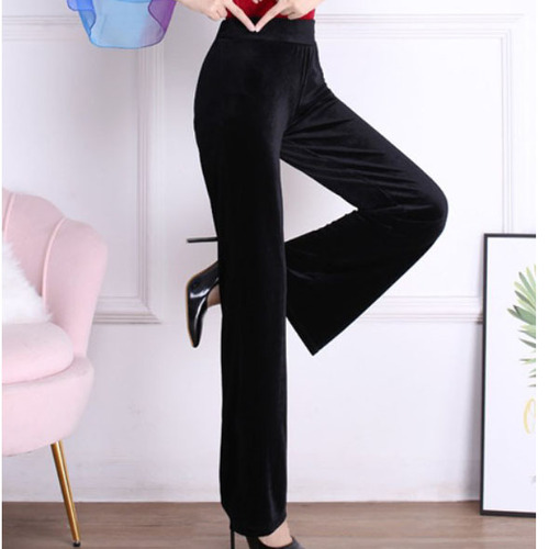 Yoga pants, long pants, dance pants, women's modal micro-pull practice pants, gold velvet belt yarn, large bell-bottom pants, square dance new