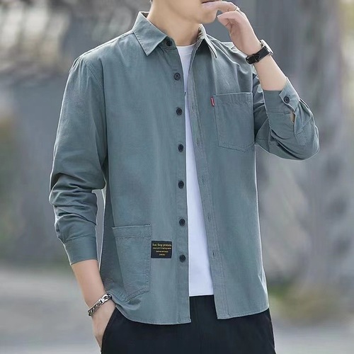 Factory Wholesale 2024 Men's Long-Sleeve Casual Work Shirt Spring and Autumn Versatile Outerwear Men's Base Shirt Trendy