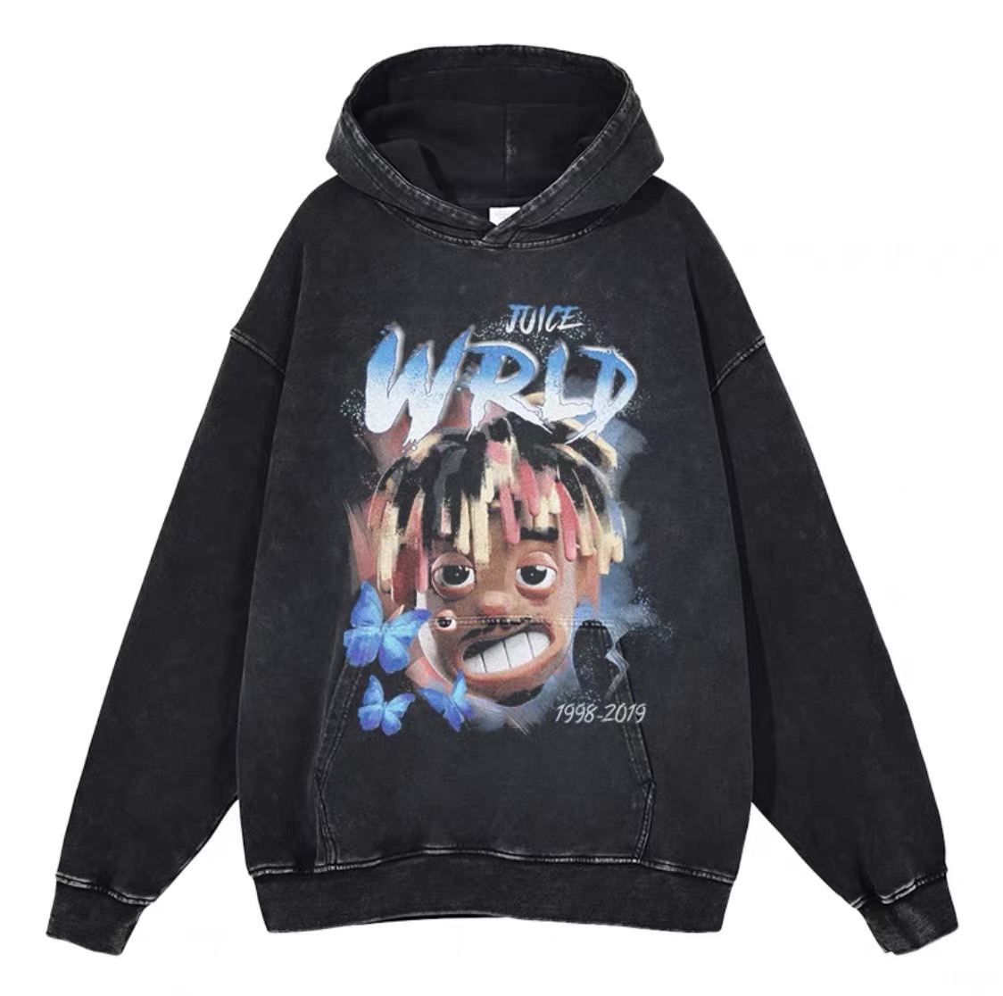 Eminem Travis Scott Tupac XXX American Hip Hop Rap Vintage Imprint Water Washed Hooded Sweater
