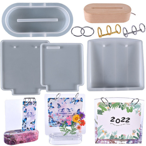 Poppy diy crystal glue mold calendar hanging board - notepad photo album silicone mold wholesale