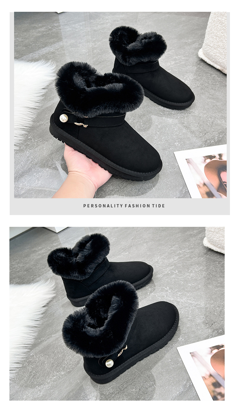 Botas de neve femininas com forro sola grossa botas de algodão_voghion.com