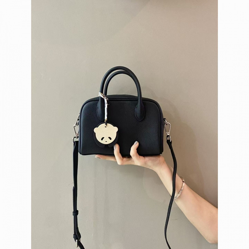Handheld Mini Boston Bag Women 2025 New Spring Summer Lychee Texture Commuter Soft Leather Single Shoulder Crossbody Small Bag