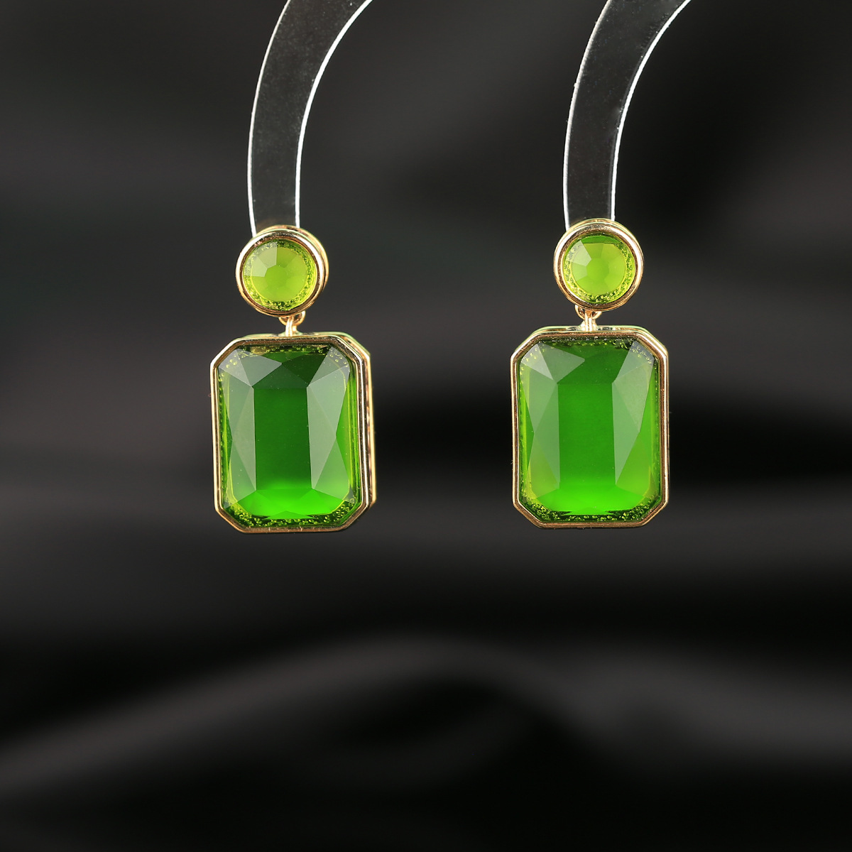 32g Weight Zircon Inlay Material Earrings Classification Simple Style Square Copper Inlay Zircon Earrings