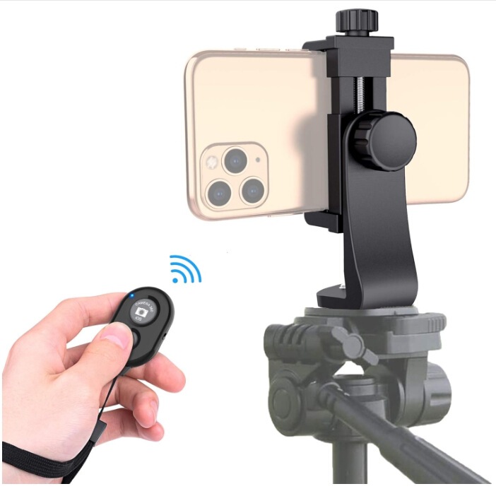 Mobile Phone Tripod Mount with Rotating Clip and Wireless Bluetooth Remote Control, Supports Horizontal and Vertical Photography, the Rotating Clip Can Be Rotated
