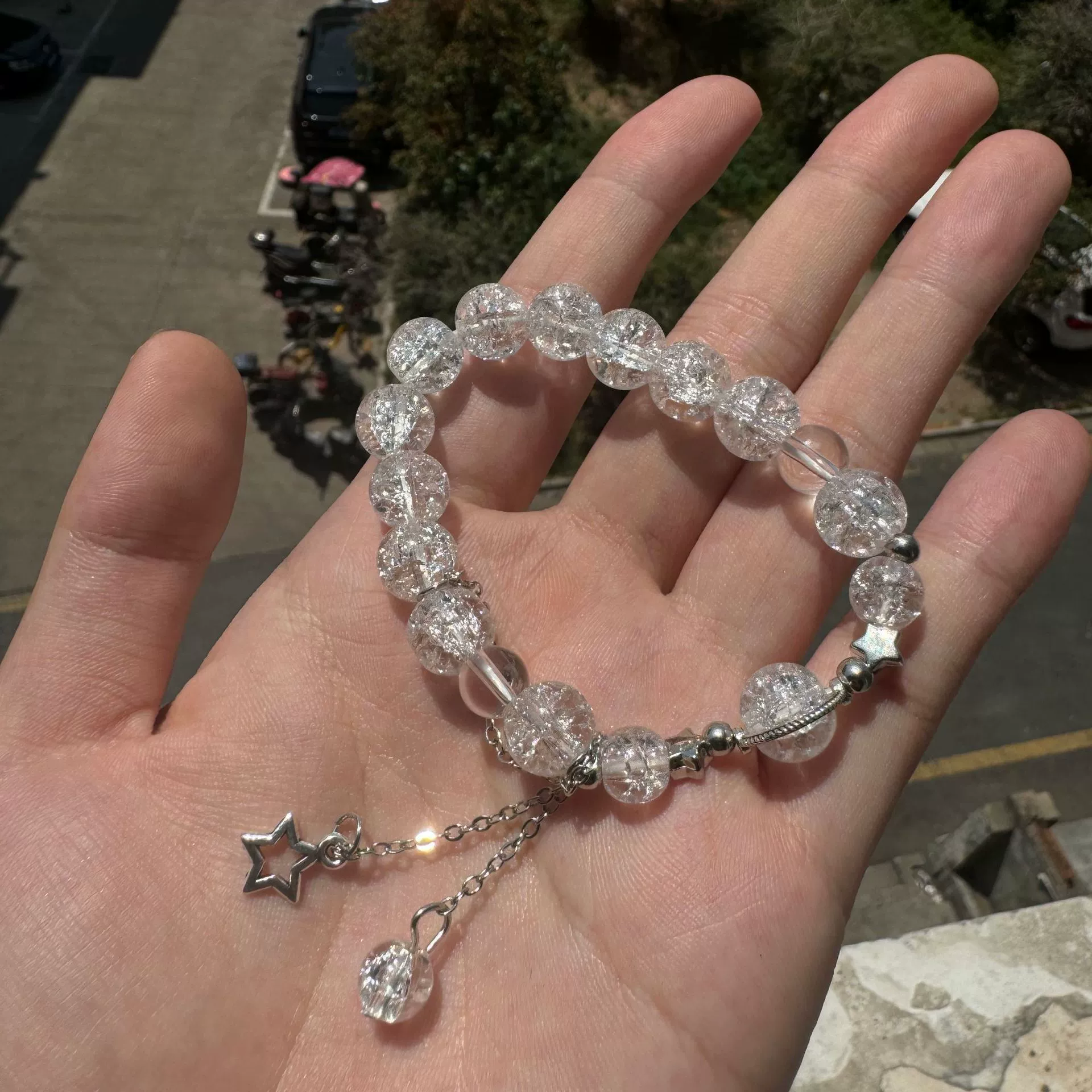 Разбитые ледяные снежинки натуральные белые хрустальные браслеты женские белые хрустальные браслеты