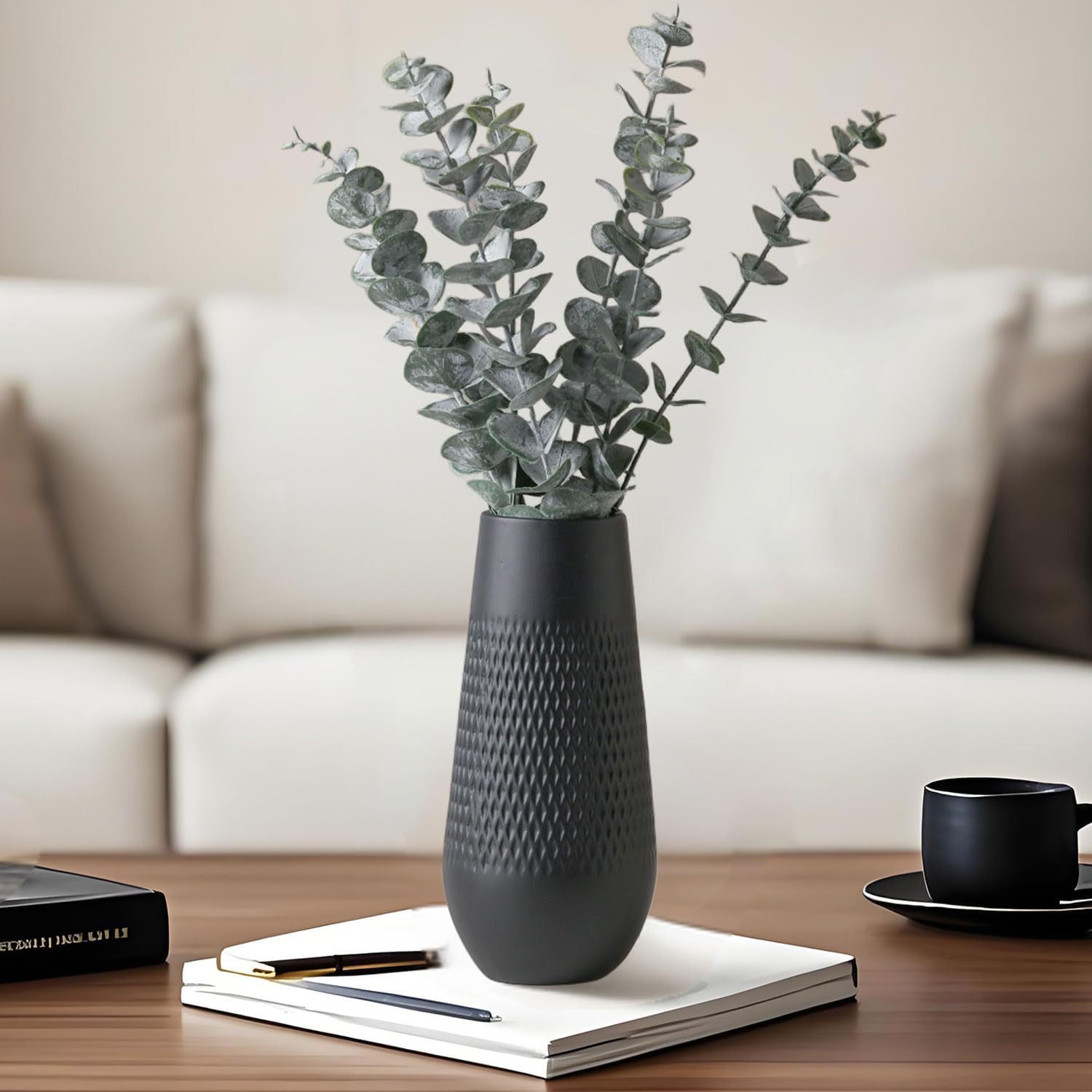 创意现代北欧风干花插花花瓶水泥摆件家居客厅餐桌插花花艺装饰品