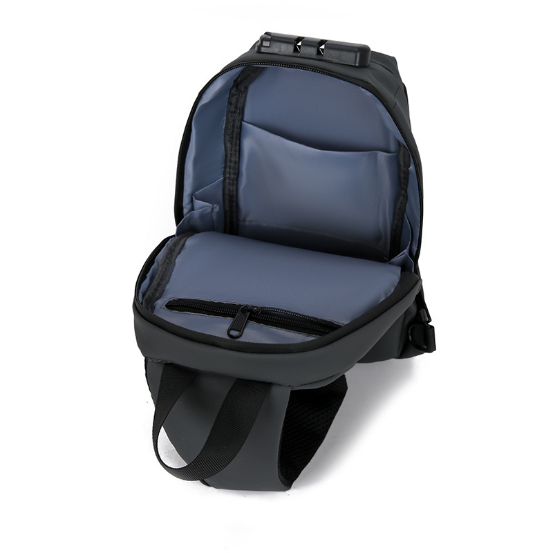 Nuevo bolso de mensajero de hombro ligero de película de cuero para hombre transfronterizo, bolso de pecho antirrobo de viaje de gran capacidad para viajeros de moda al por mayor