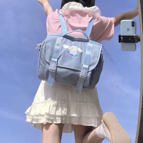 Japanese cute student large capacity jk Sanrio portable cross-body cinnamon dog Kuromi backpack uniform bag