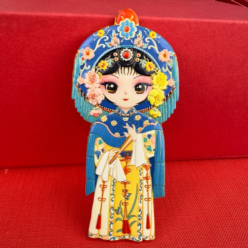 金属戏曲人物冰箱贴京剧脸谱文创纪念品磁贴穆桂英关羽杨贵妃磁吸|undefined