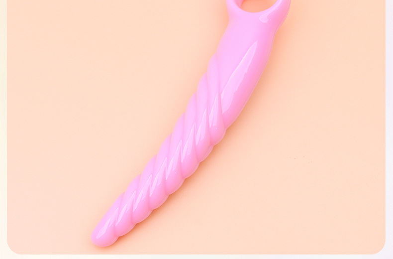 Ribbed Crescent Silicone Anal Plug, Manual Non-Vibrating Expander, Purple Size 5 — detail image 14