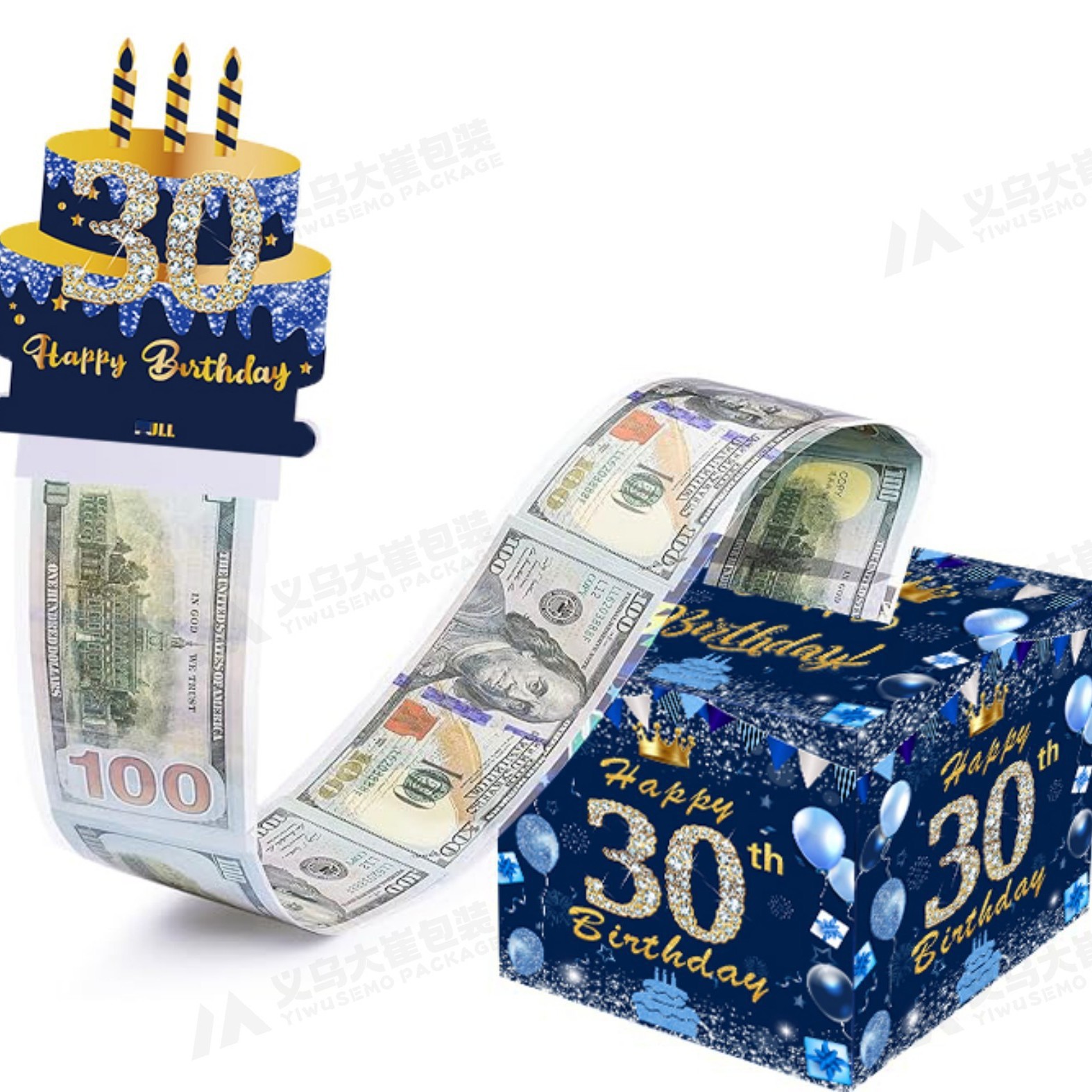 재고 보유 블루 30세 생일 파티 상자